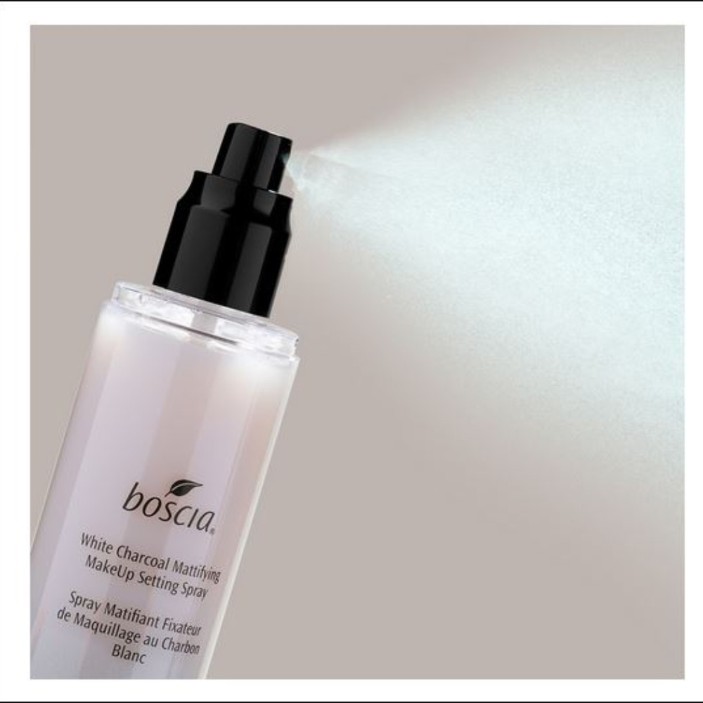 BOSCIA Full Sz ❤White Charcoal MakeUp Setting Spray 🌺🌸💜 Large New Box Make Up - Picture 2 of 7